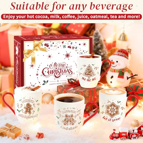 Set of 4 12 oz Ceramic Coffee Mugs J657772