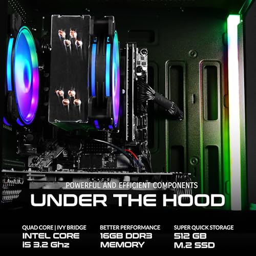 Intel i5 3.4GHz 16GB RAM 512GB NVME Gaming PC with Monitor 22in F588