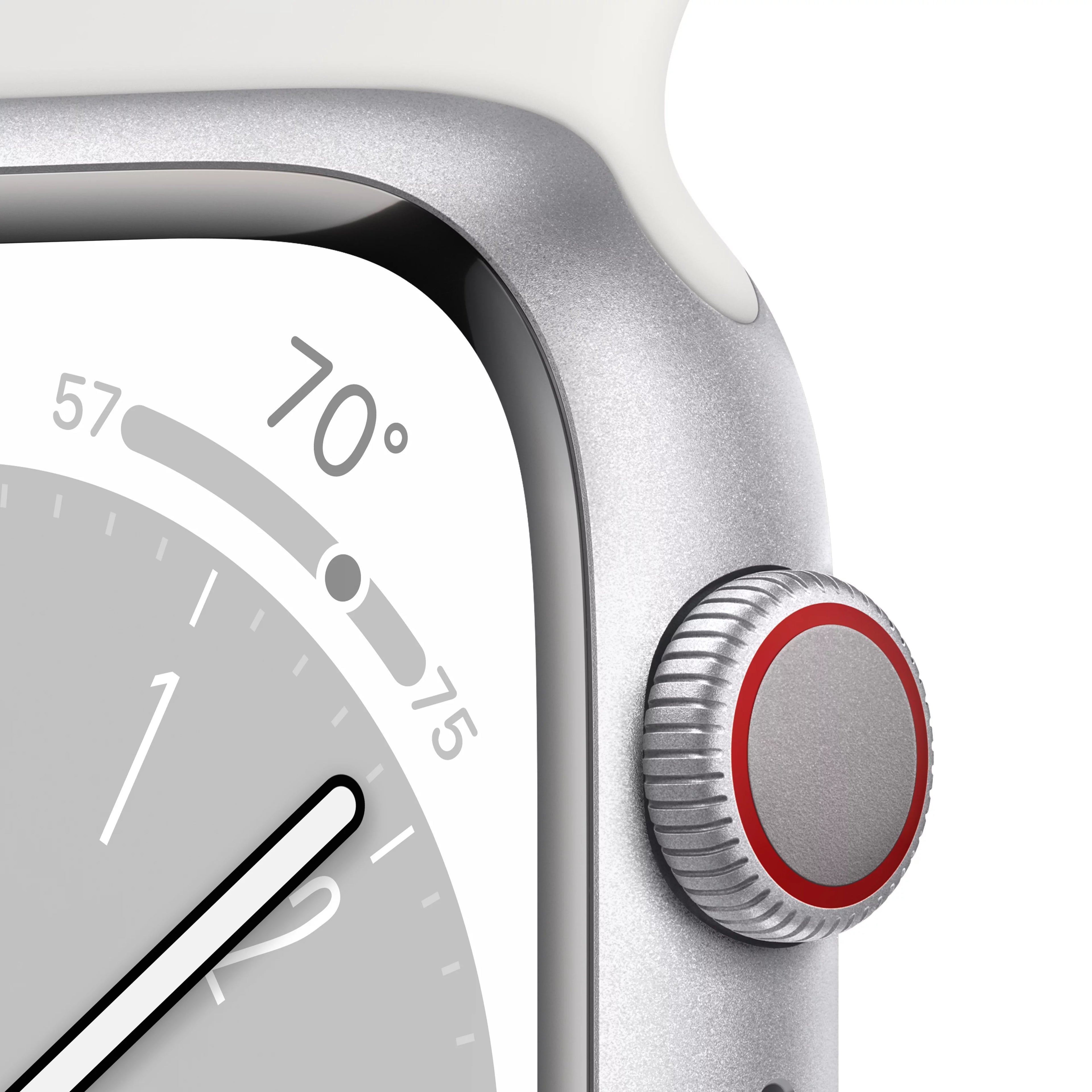 Silver Aluminum 41mm Apple Watch with White Sport Band P592
