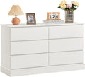 White 6 Drawer Wood Dresser P9548