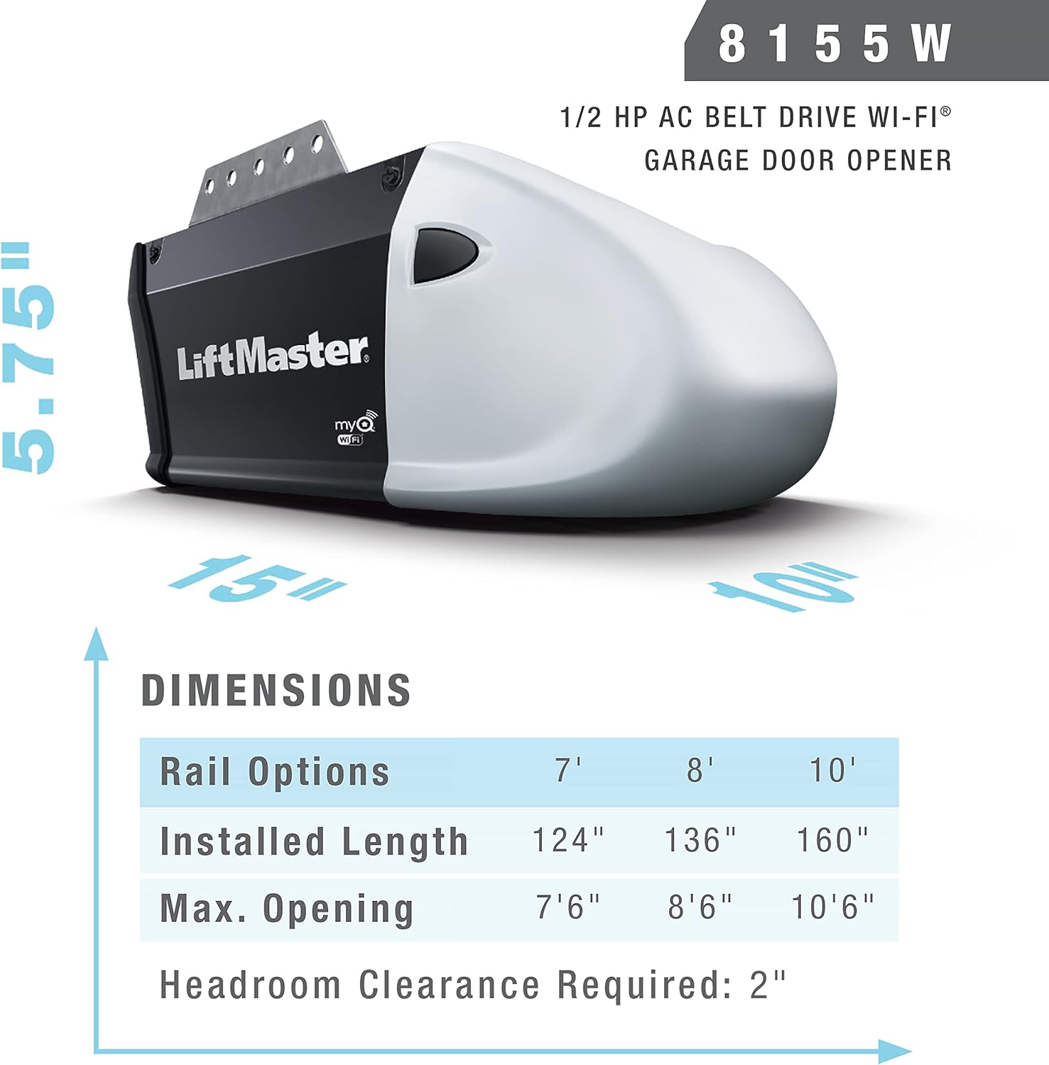 Gray Garage Door Operator with WiFi Control E803