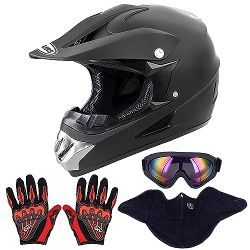 Adult Motocross Dirt Bike Helmet with Goggle, Gloves & Mask J67629