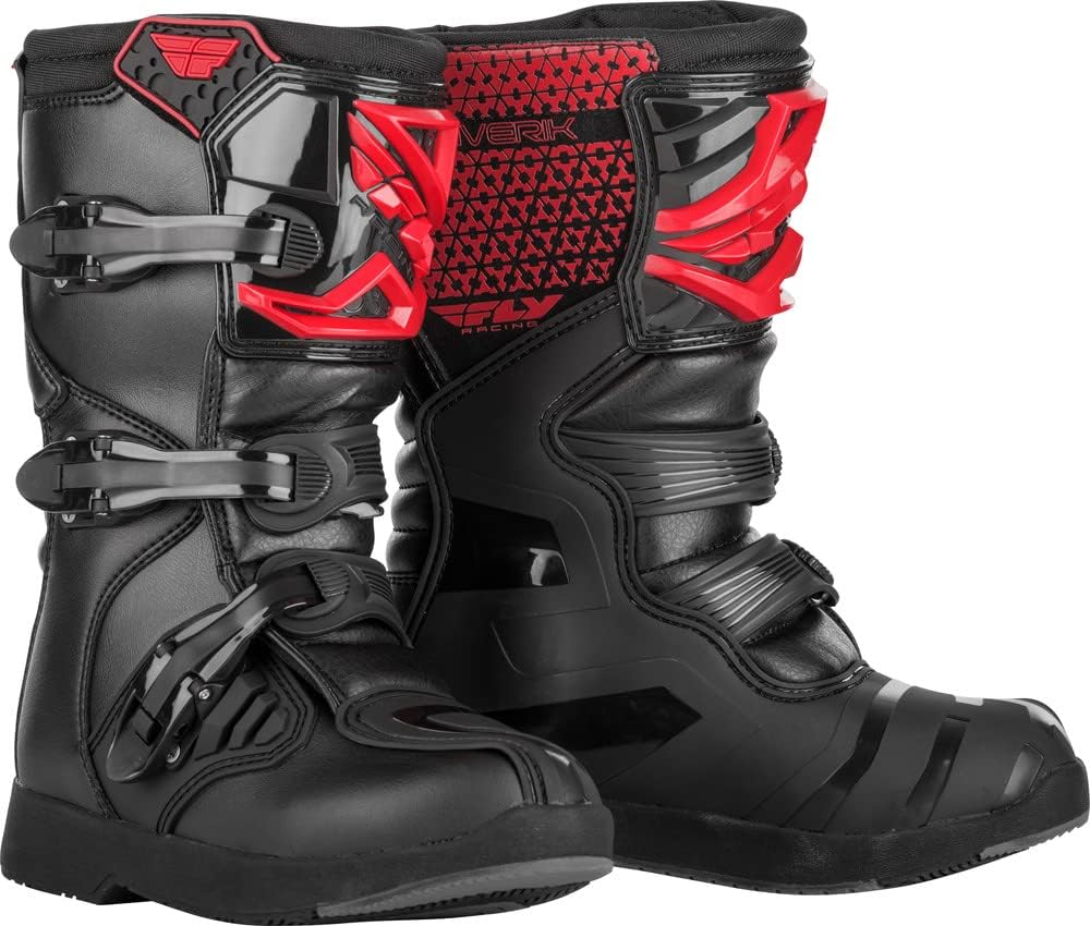 Red/Black Youth MX Boots V707571