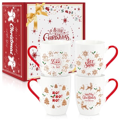 Set of 4 12 oz Ceramic Coffee Mugs J657772