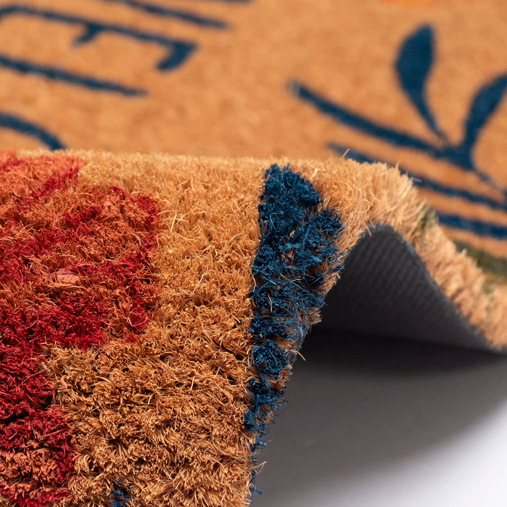 Natura Floral Welcome Coir Doormat with Non-Slip Backing