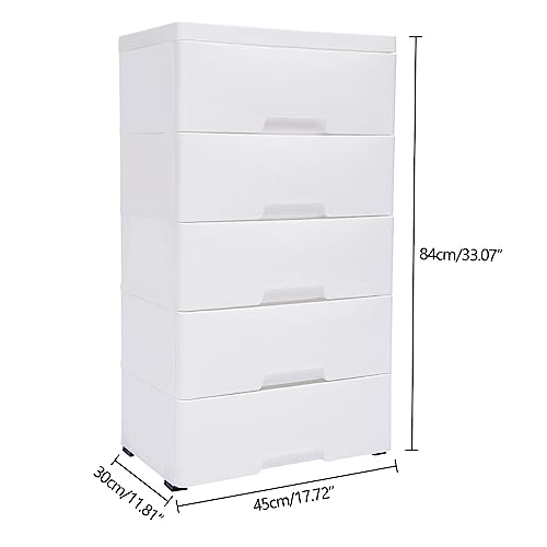 Blue Plastic 5 Drawers Storage Dresser Y75435