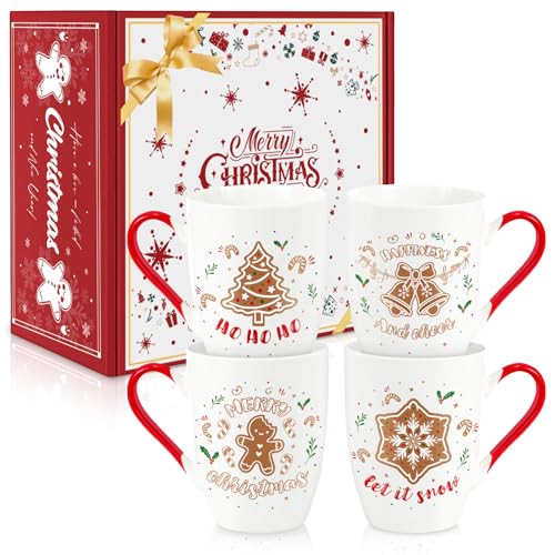 Set of 4 12 oz Ceramic Coffee Mugs J657772