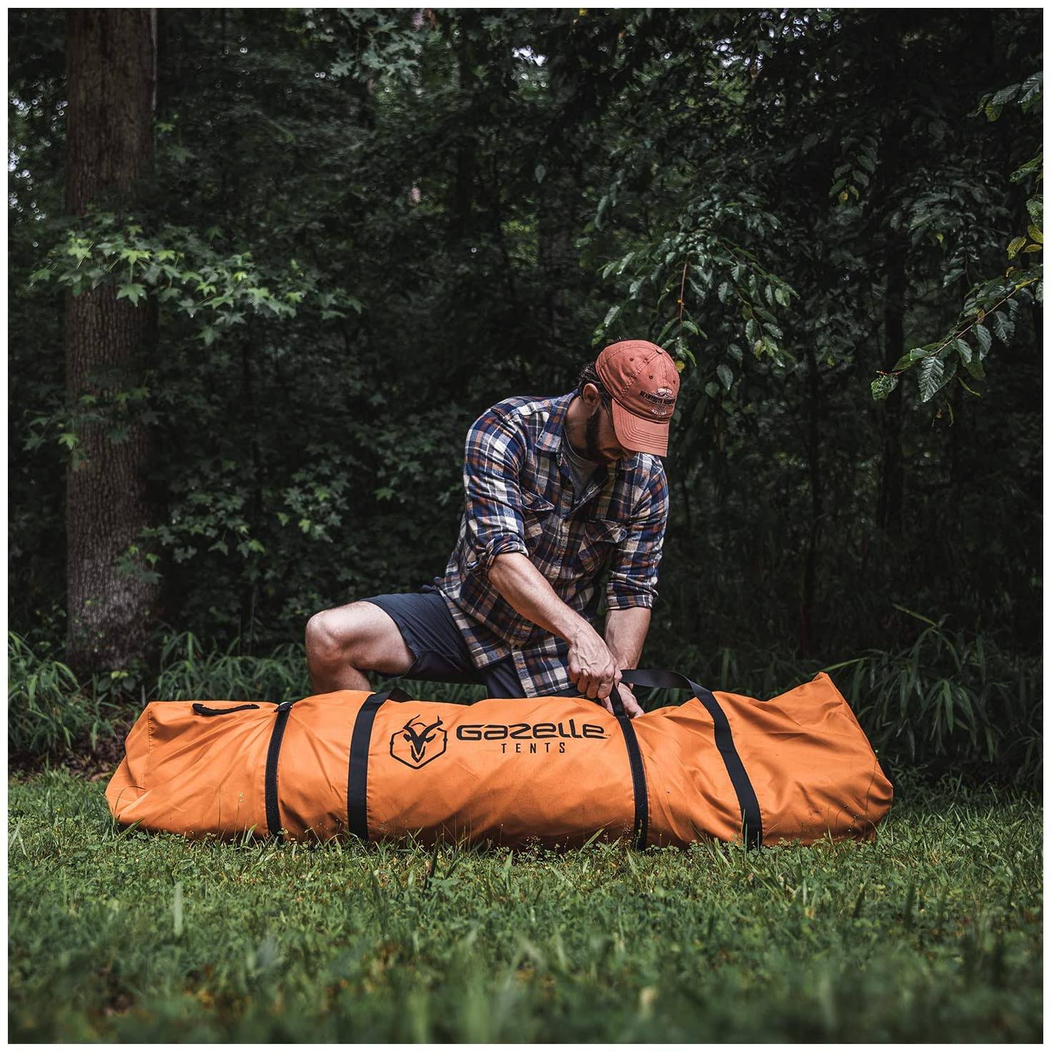 Orange 8 Person Pop Up Camping Hub Tent with Screen Room R291383
