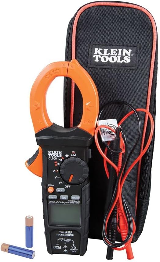 Digital Clamp Meter, Auto Ranging TRMS, AC/DC Voltage/Current, 2000A, LoZ, Continuity, Frequency, NCVT, Temp, 1000V G76744