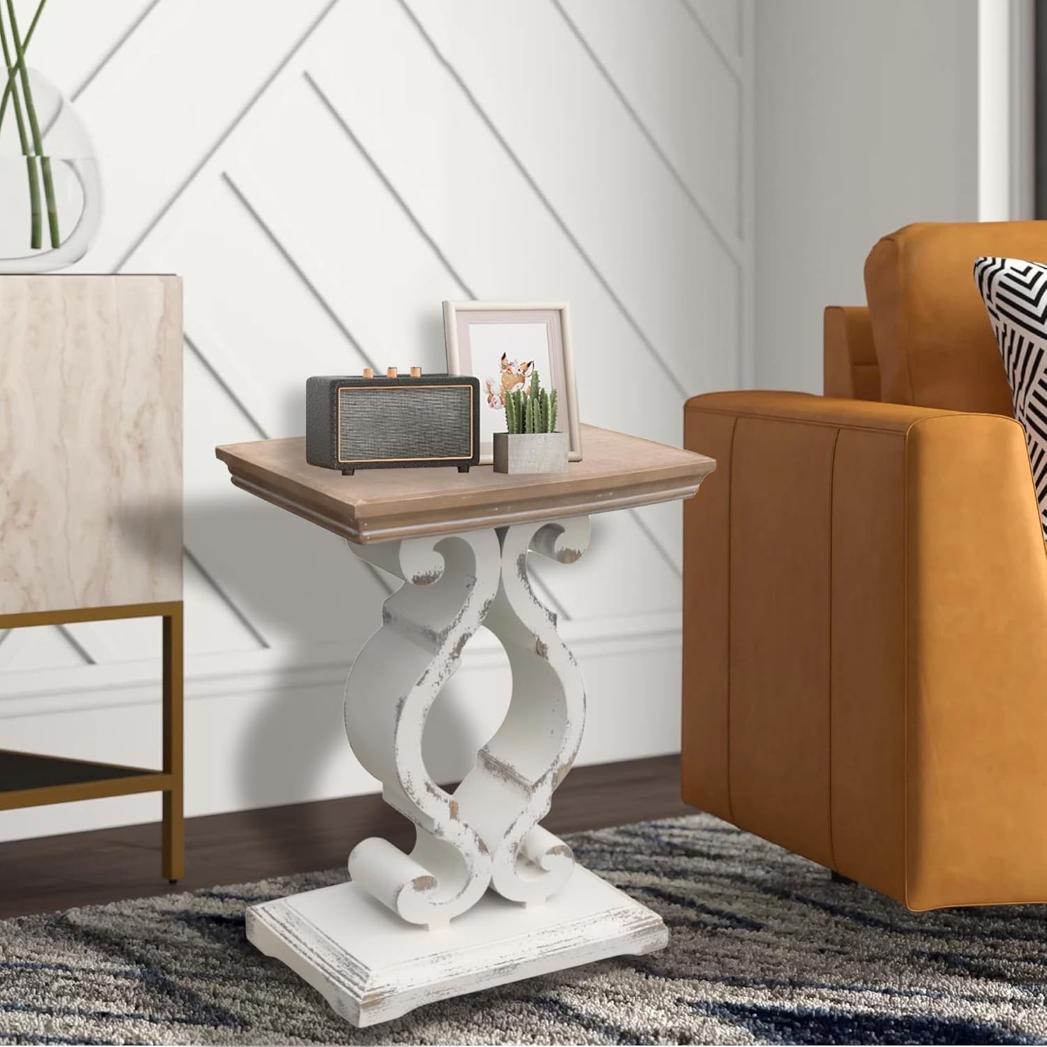 Rustic Wood Rectangle End Table N11620