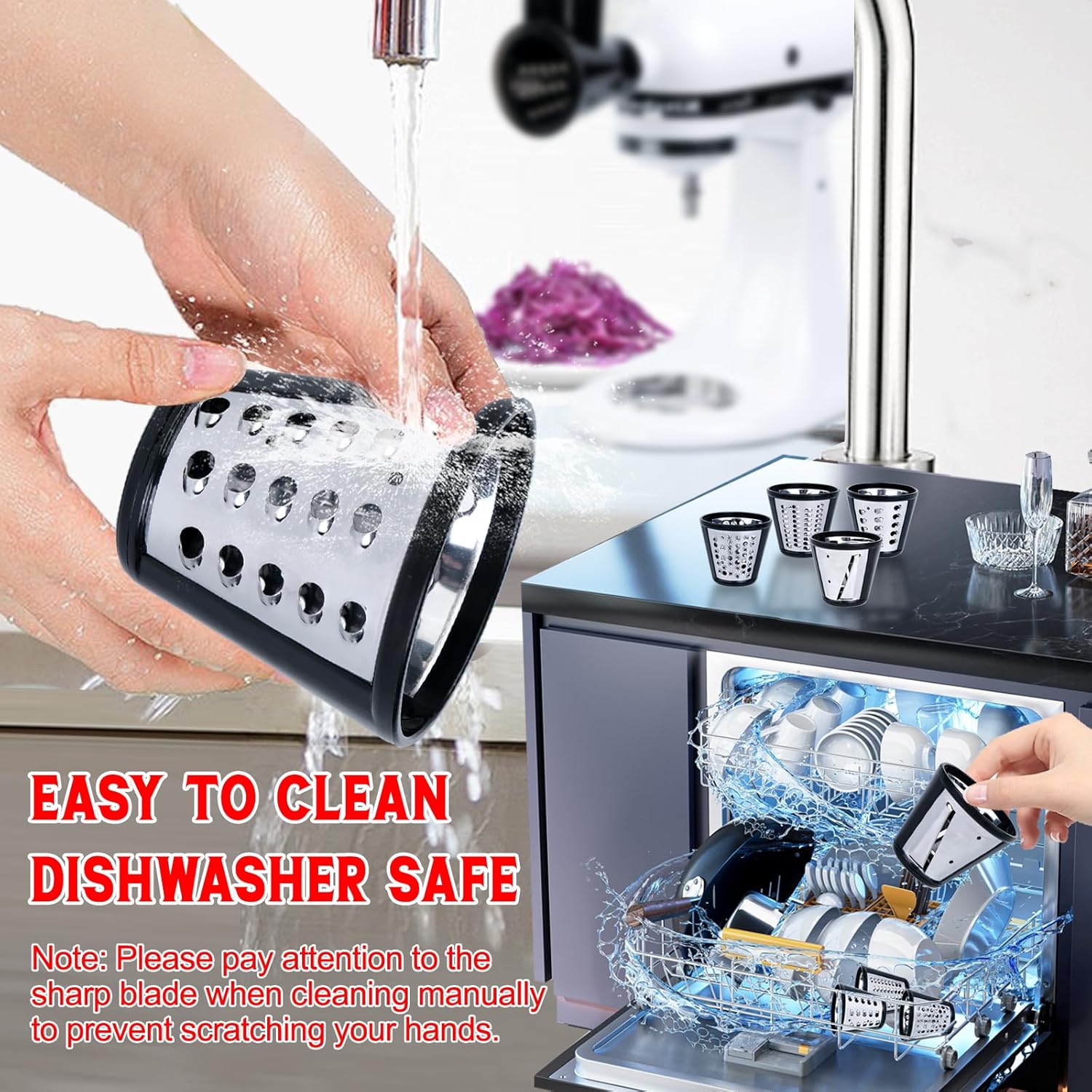 4 Blades Cheese Grater Attachment for KitchenAid Stand Mixer O738014
