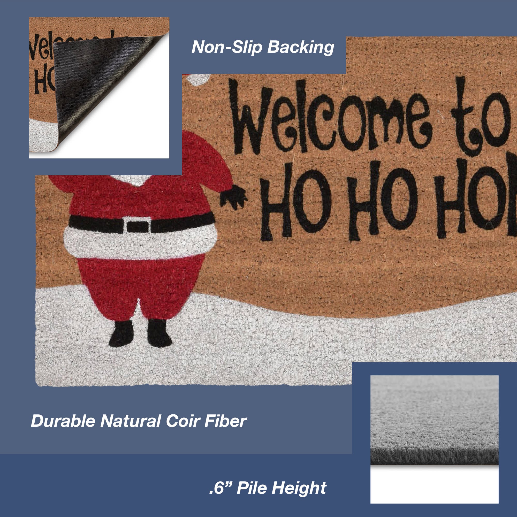 Natura Ho Ho Home Coir Doormat with Non-Slip Backing
