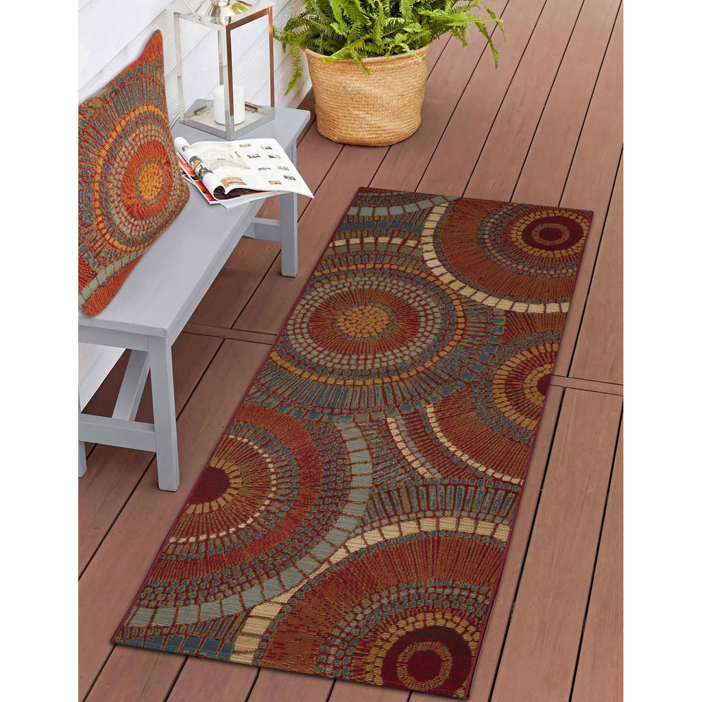 Marina Circles Indoor Outdoor Throw Pillow