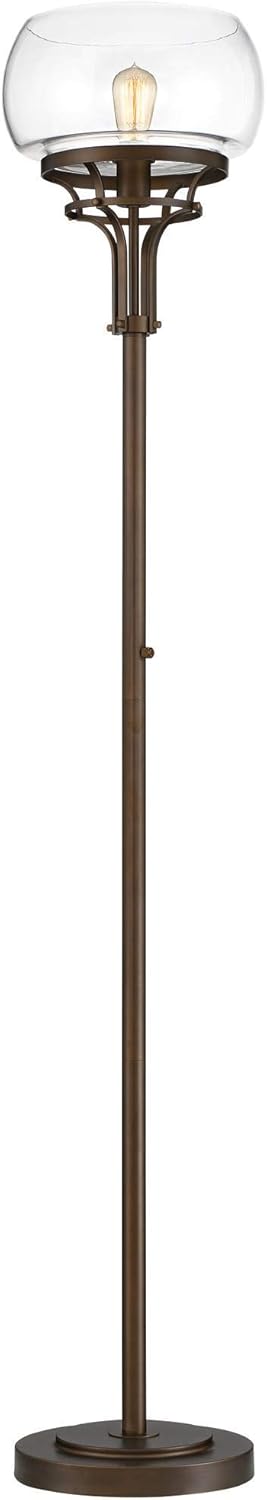 Oil Rubbed Bronze Clear Glass Floor Lamp Torchiere 72.5" Tall V479