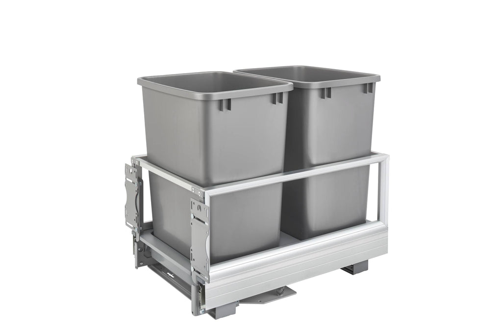 Double Trash Pullout 35 Quart Silver O888434