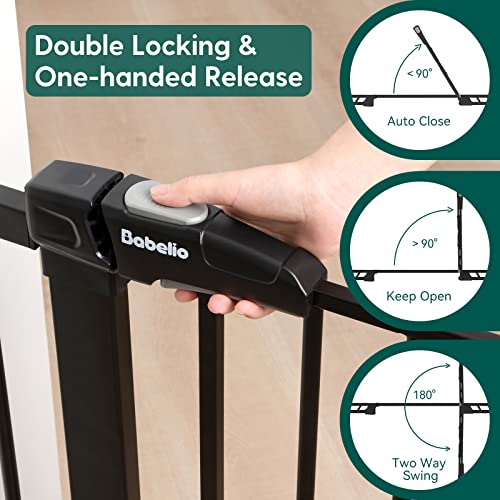 Black Metal Baby Gate, 29-43'' Wide, 30'' Tall N3353