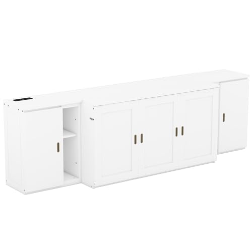 Queen Size Solid Wood Murphy Bed with USB Ports O411375