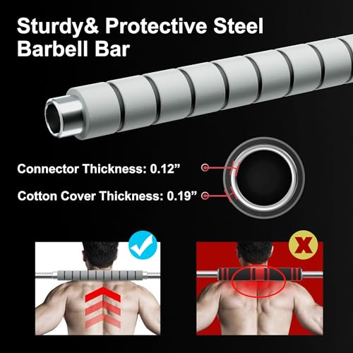 Heavy Adjustable Dumbbell Barbell Set, Metal Dumbbell Grip and Barbell Bar, 1" Center Hole Weight Plate J520997