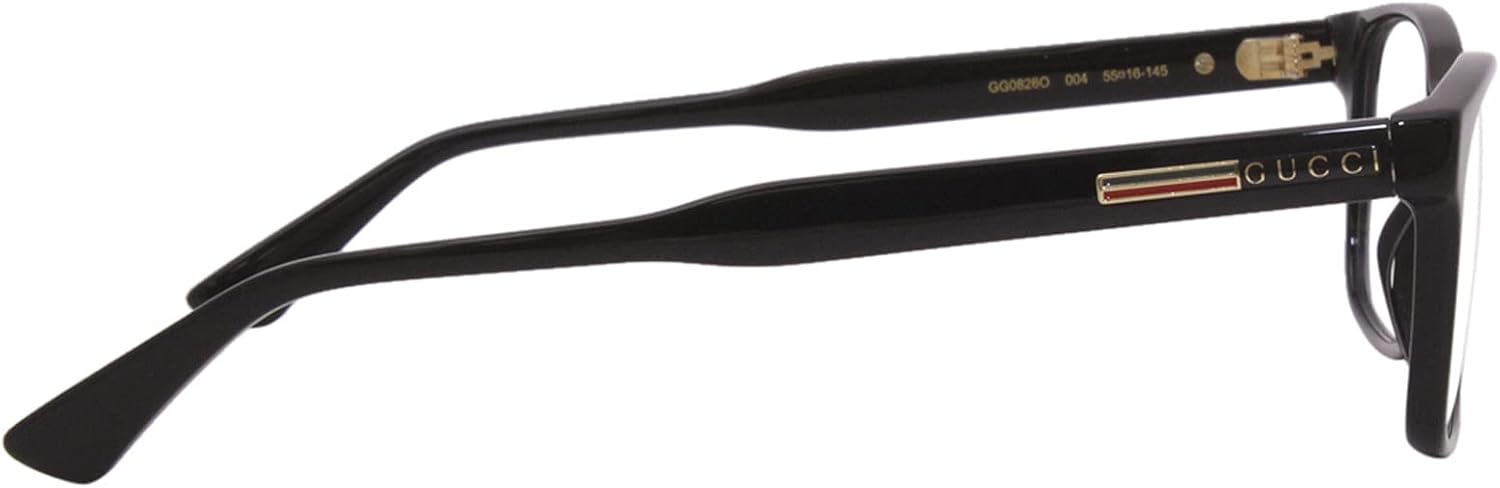 Black Plastic Rectangle Eyeglasses 55mm X4304