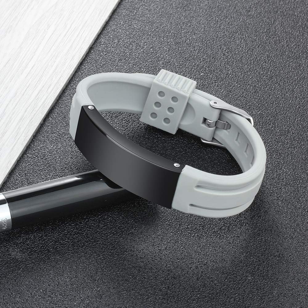 9 Inches Silicone Medical Alert Bracelets E40105