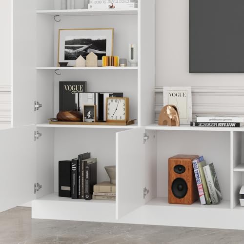 Black 94.5”W Wall Unit TV Stand with Storage B64326