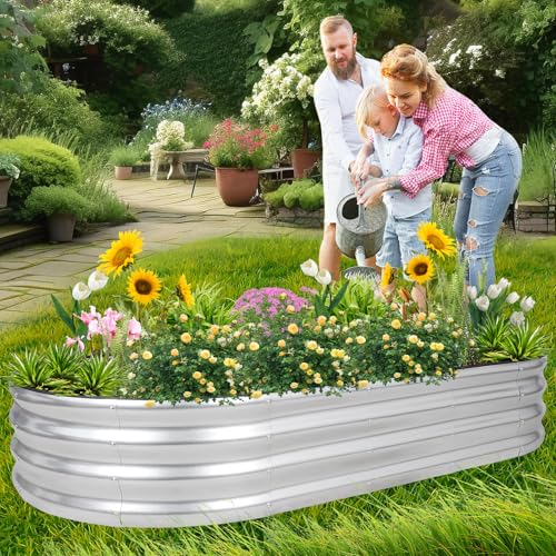 Green Galvanized Raised Garden Bed B2404