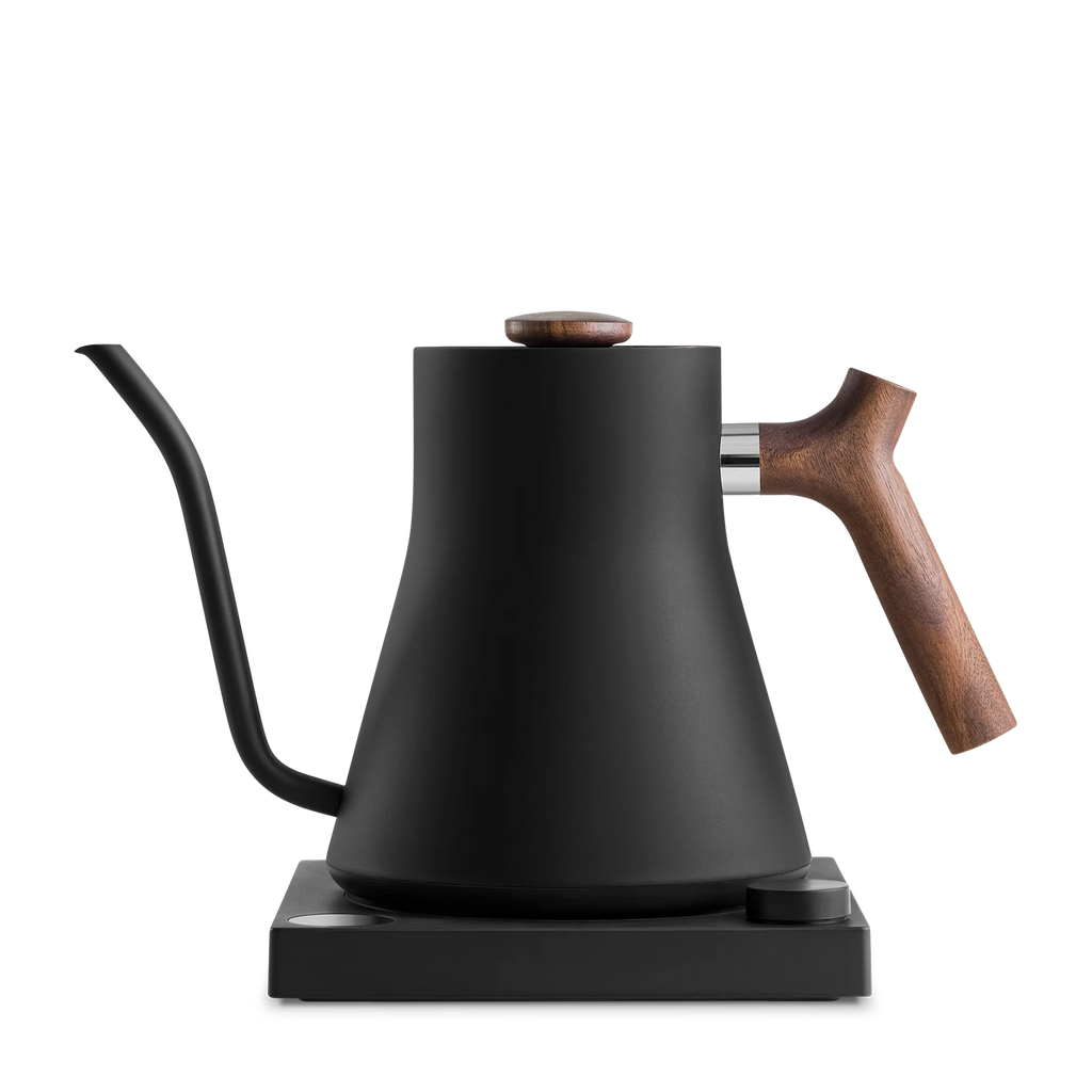 Matte Black Electric Pour Over Kettle with Walnut Handle J6363