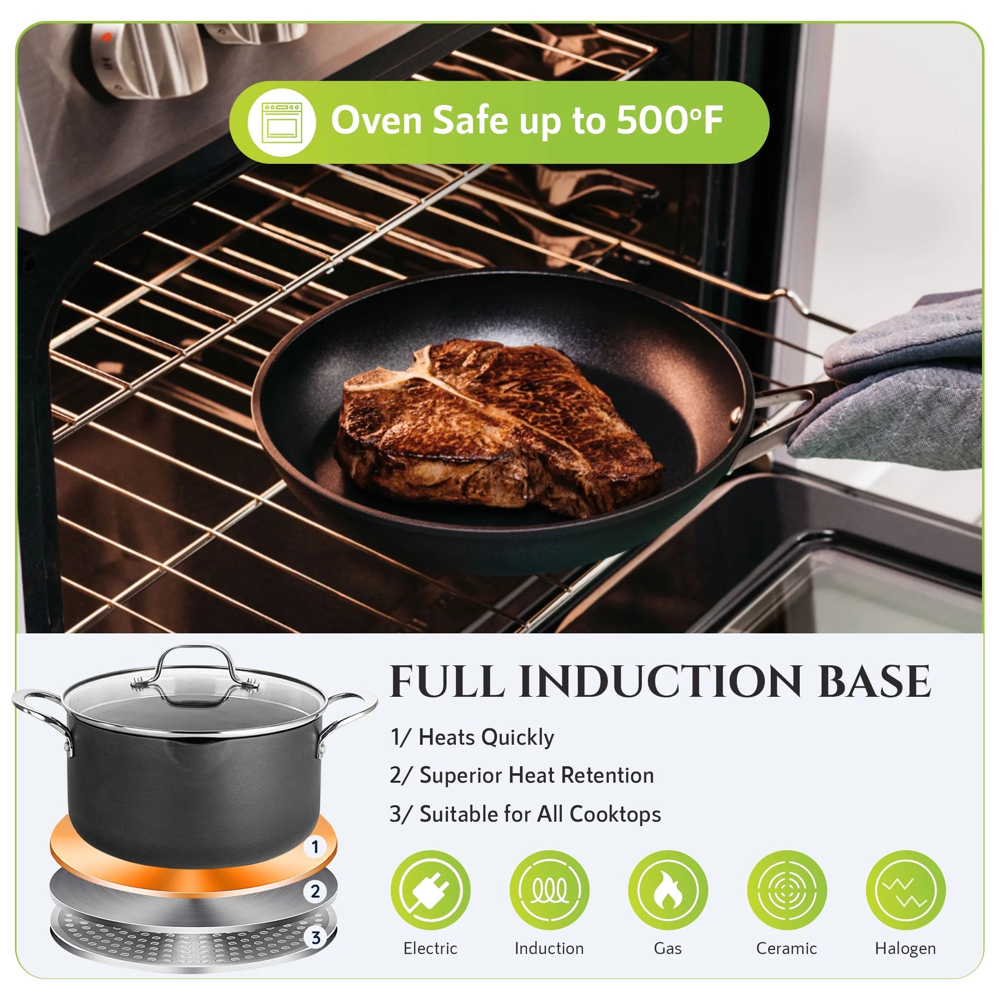 14pc Hard Anodized Cookware Set I5663