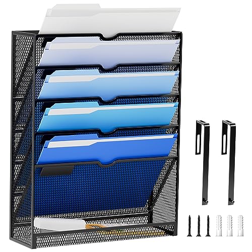 White 10-Tier Hanging Wall File Organizer J302