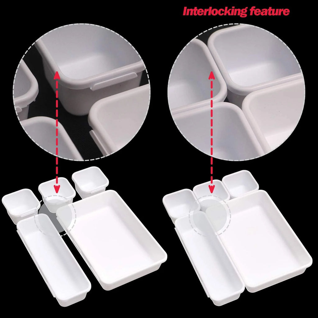 42 Pack Interlocking Plastic Drawer Organizer Tray Dividers E88509