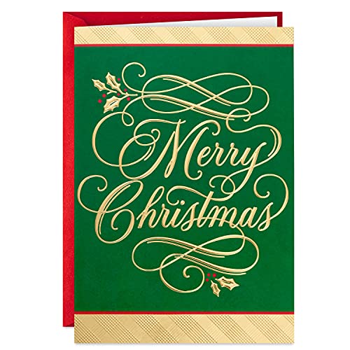 40 Cards with Envelopes Green and Gold Christmas Cards F5878