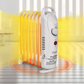 Mini Electric Oil Filled Radiator 7-Fin Space Heater, 700W, White C63792