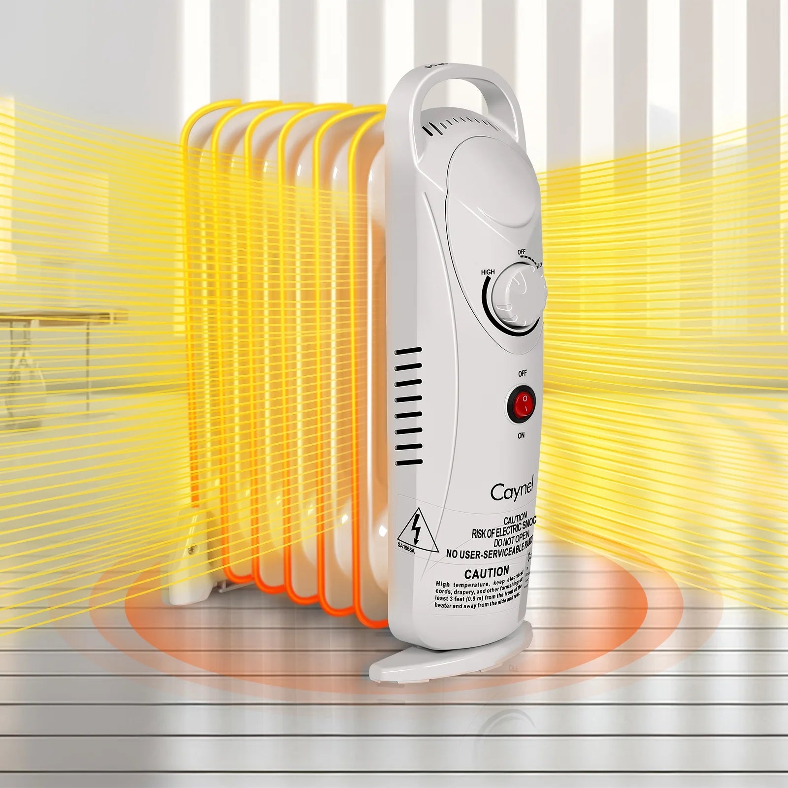 Mini Electric Oil Filled Radiator 7-Fin Space Heater, 700W, White C63792