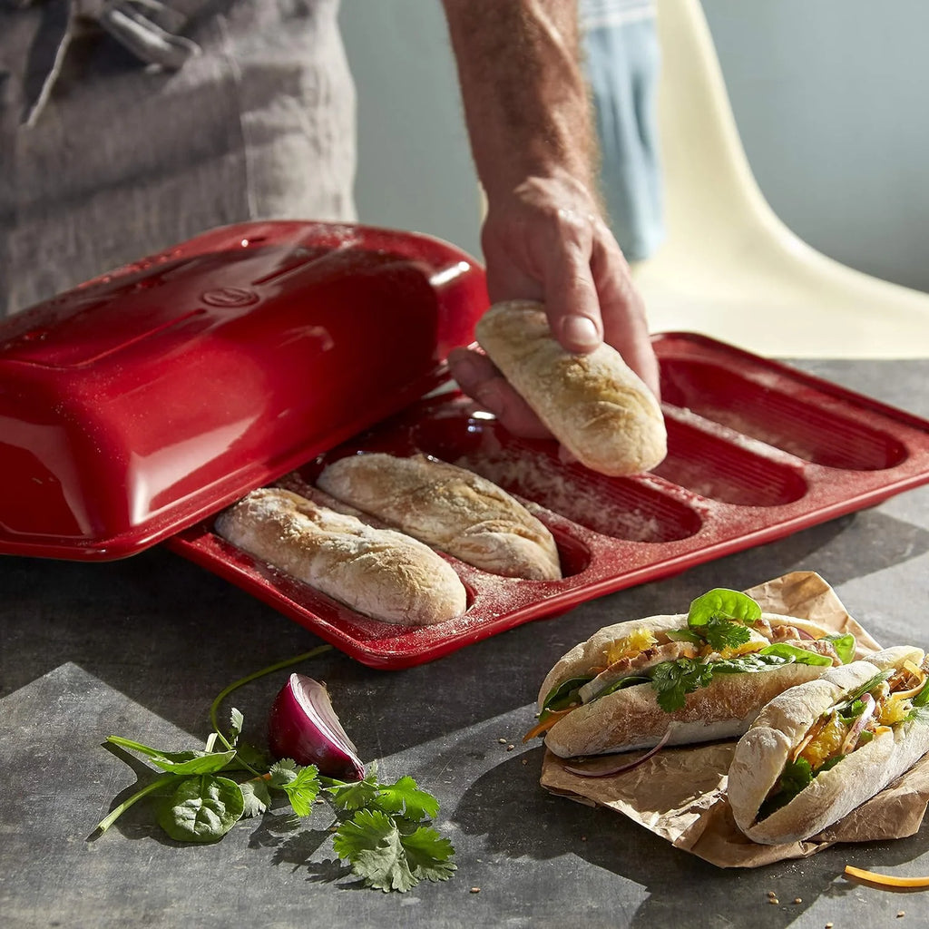 Burgundy 5 Loaves Mini Baguettes Baker Z2717