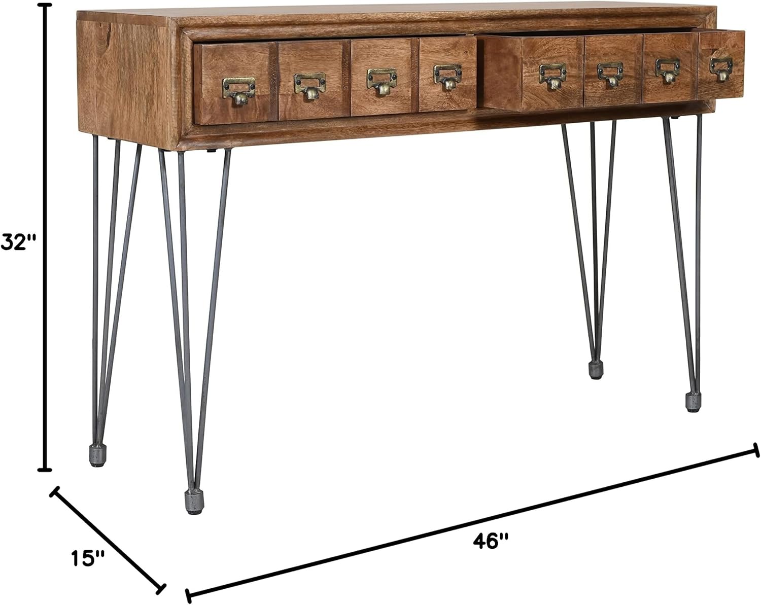 Solid Wood Console Table with Apothecary Drawers O492