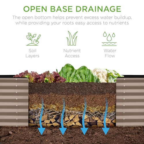Gray 8x4x2ft Outdoor Metal Raised Garden Bed H62011