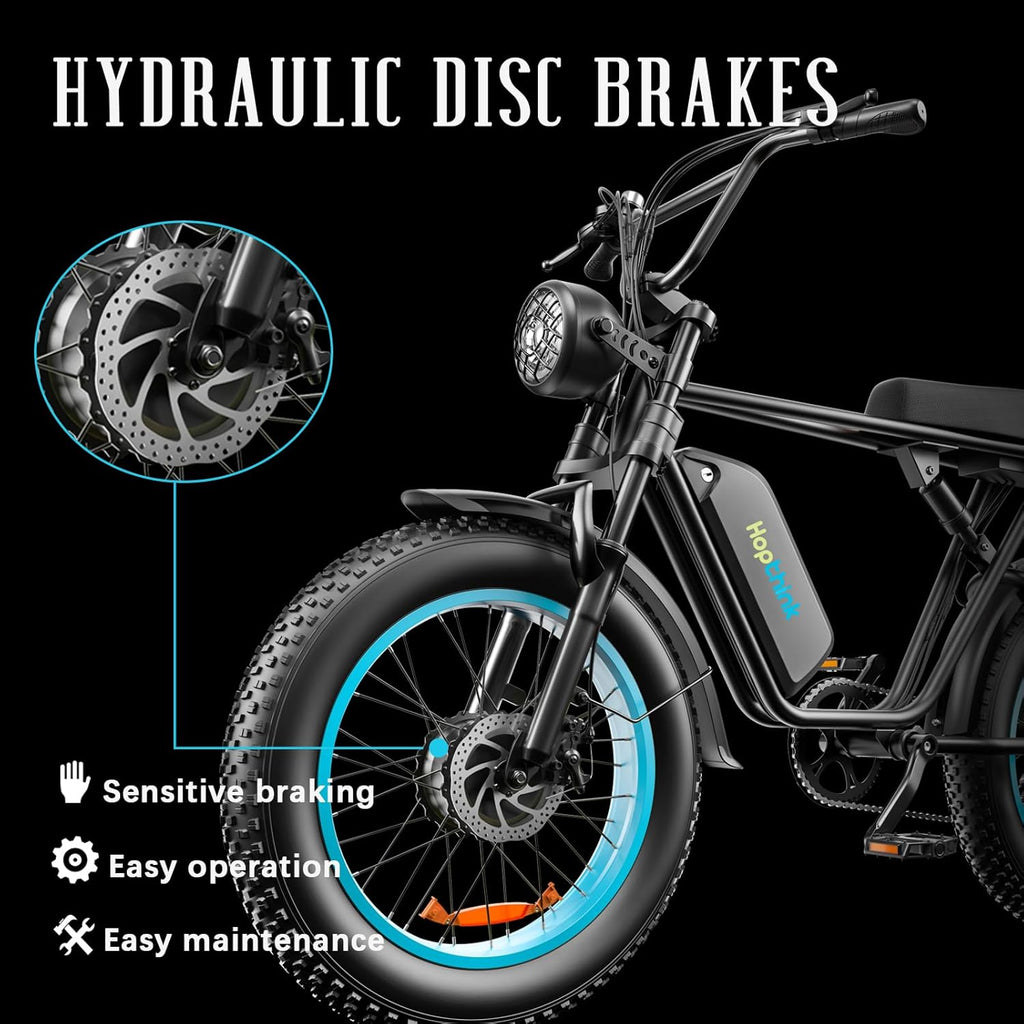 Blue 20" Fat Tire Dual Motor Electric Bike with Full Suspension & Hydraulic Disc Brake G985102