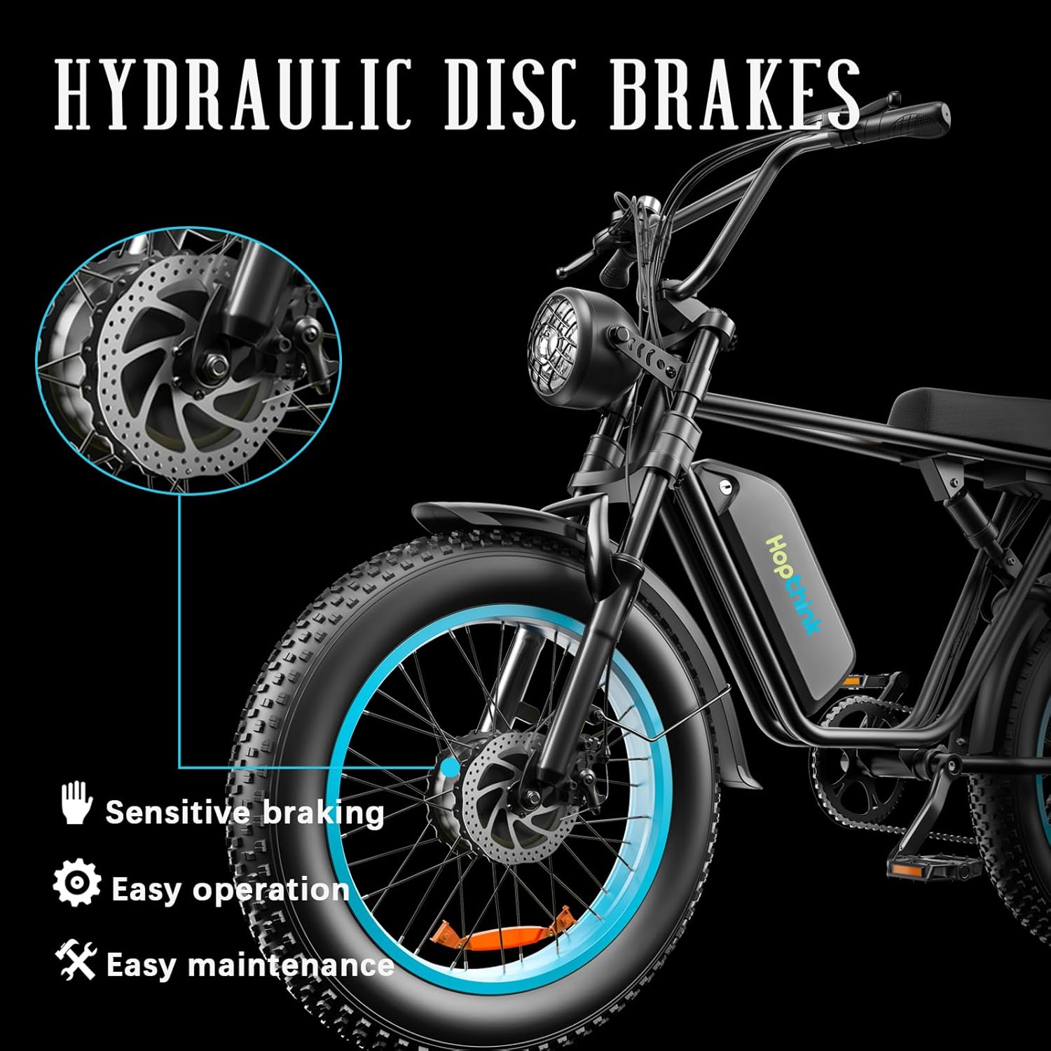 Blue 20" Fat Tire Dual Motor Electric Bike with Full Suspension & Hydraulic Disc Brake G985102