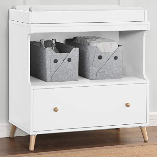 Bianca White Natural Convertible Changing Table with Drawer K41385