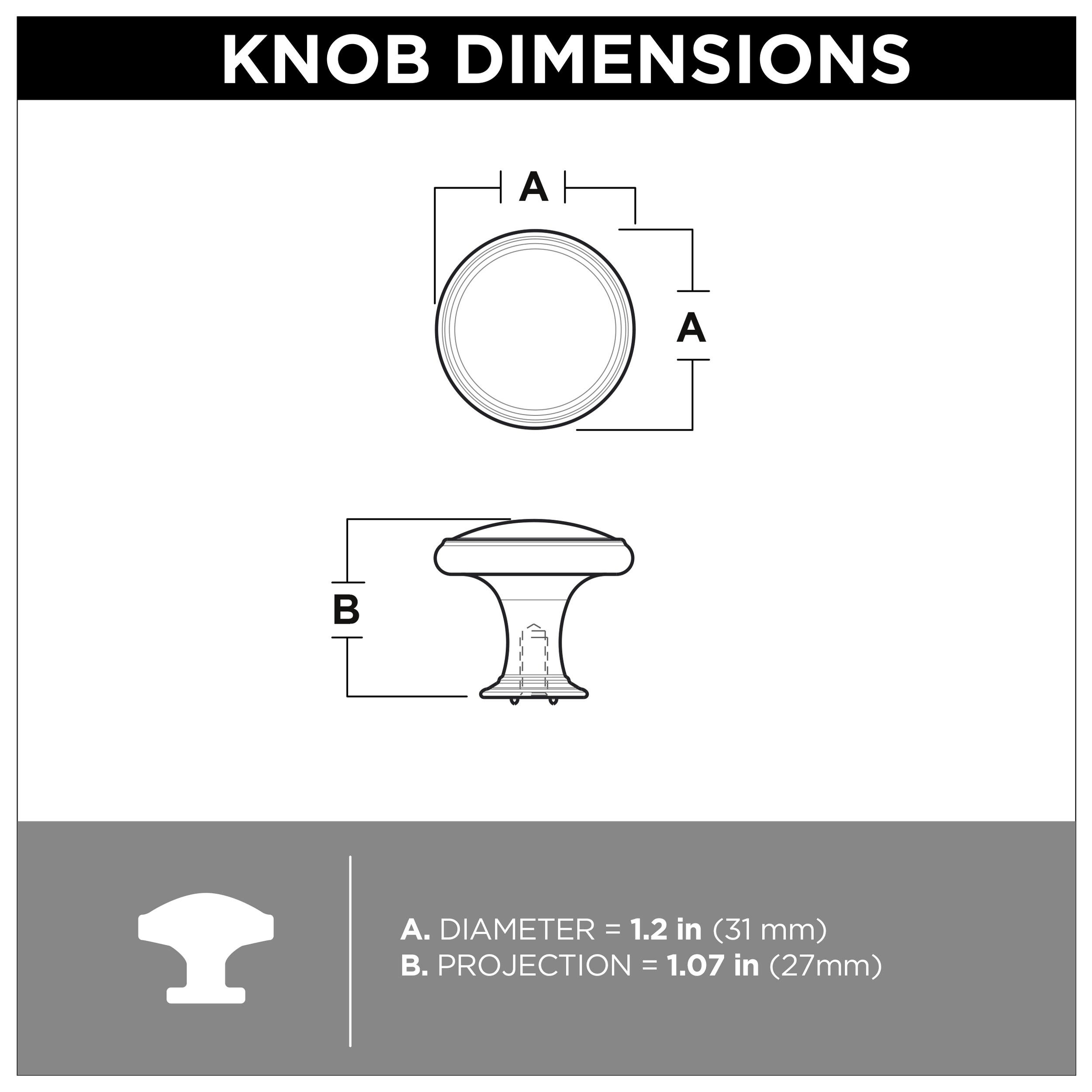 1.25-in Heirloom Silver Round Traditional Cabinet Knob (36-Pack) I57819