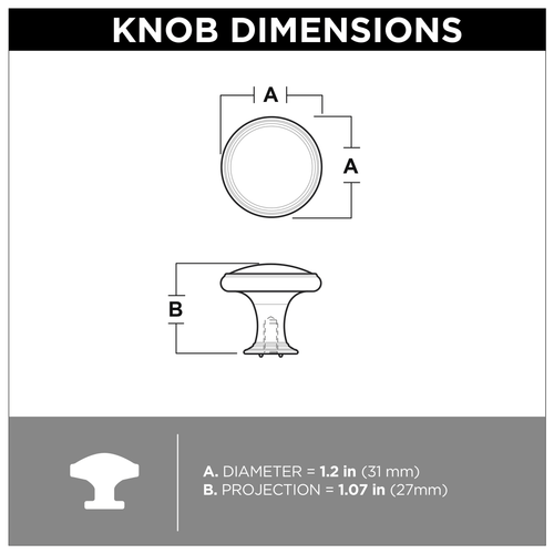 1.25-in Heirloom Silver Round Traditional Cabinet Knob (36-Pack) I57819