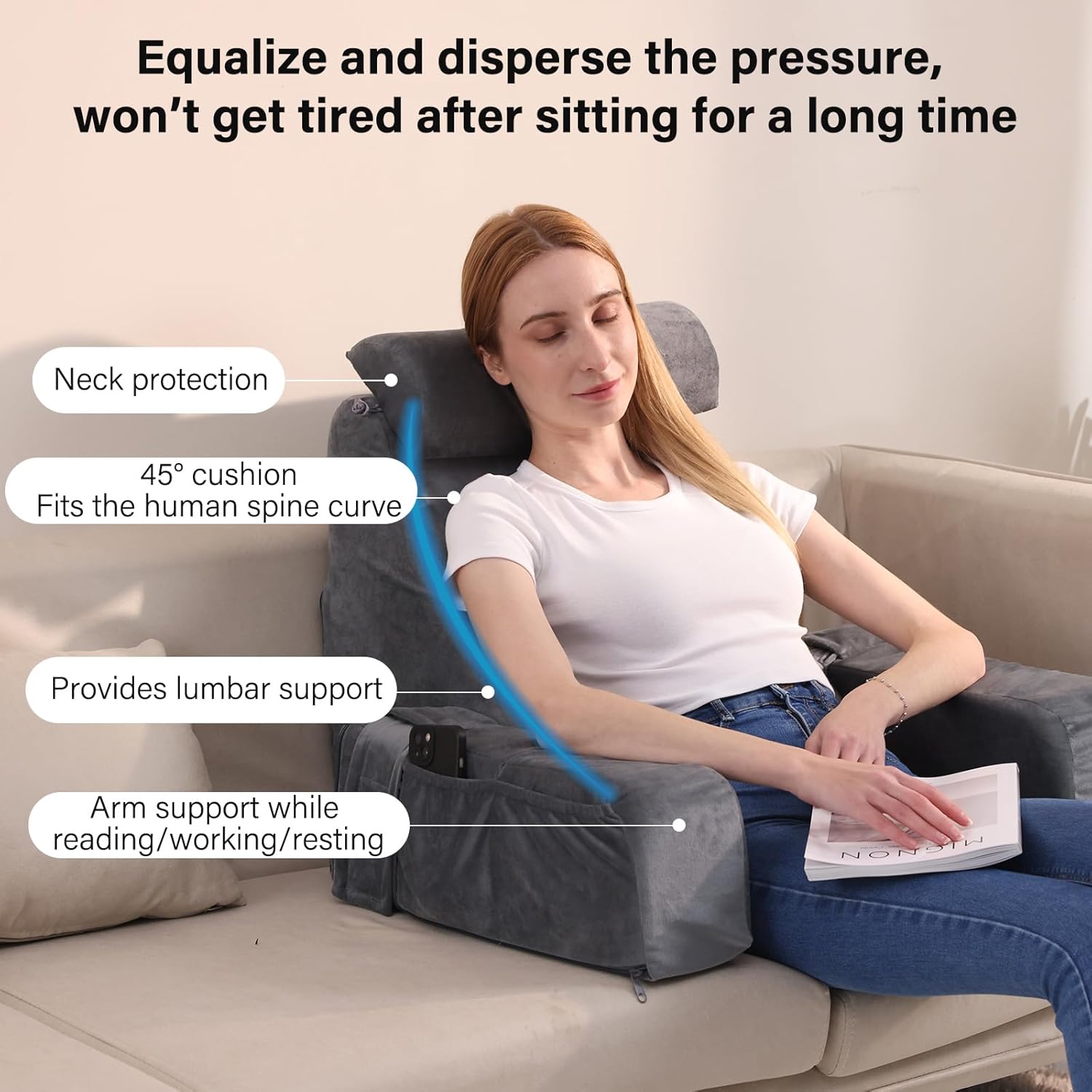 Medium Grey Reading Pillow K77742