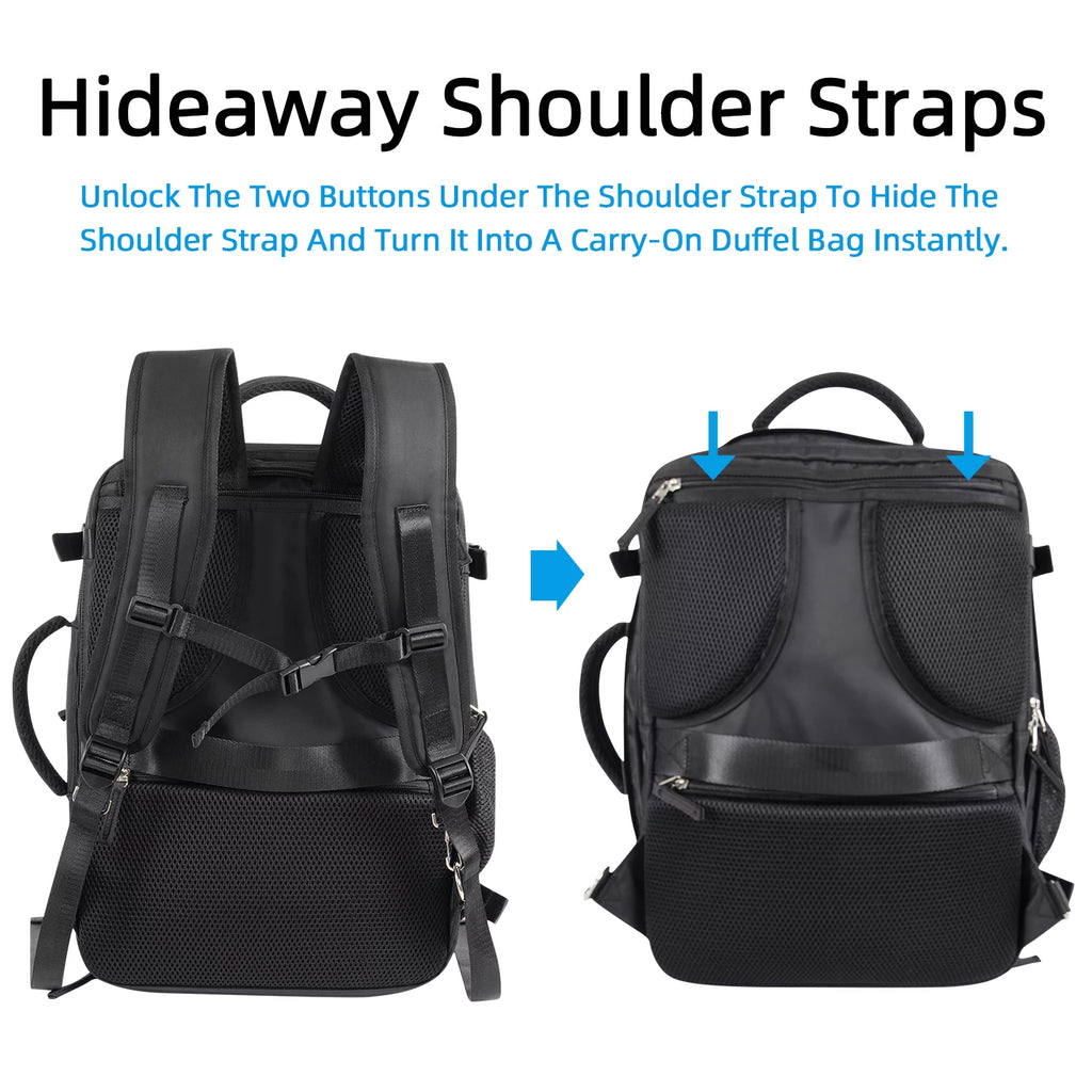Black Waterproof Travel Backpack T794