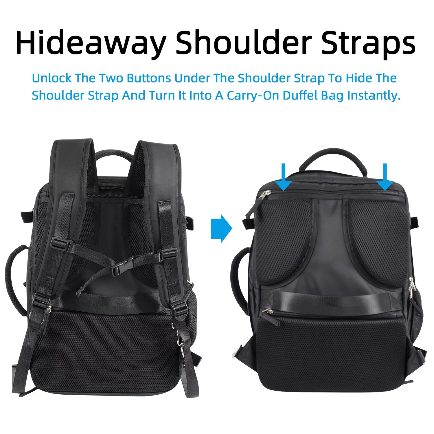 Black Waterproof Travel Backpack T794