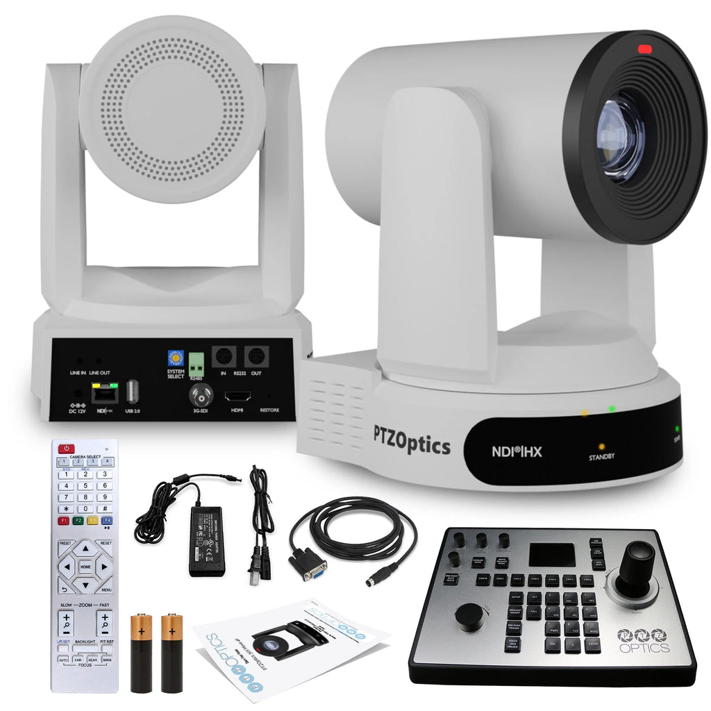 4K PTZ Camera with 30x Optical Zoom (White) + Joystick Controller T17572