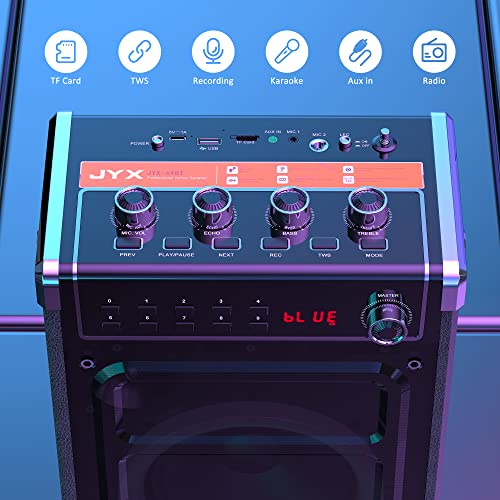 Black Karaoke Machine with 2 Wireless Microphones and Bluetooth Speaker R86690