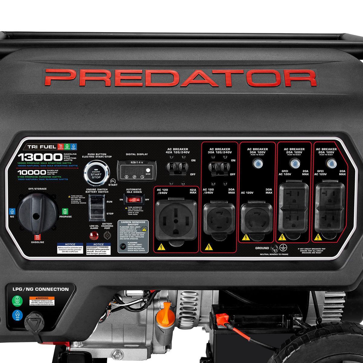 13,000 Watt Tri-Fuel Portable Generator with Remote Start P47214