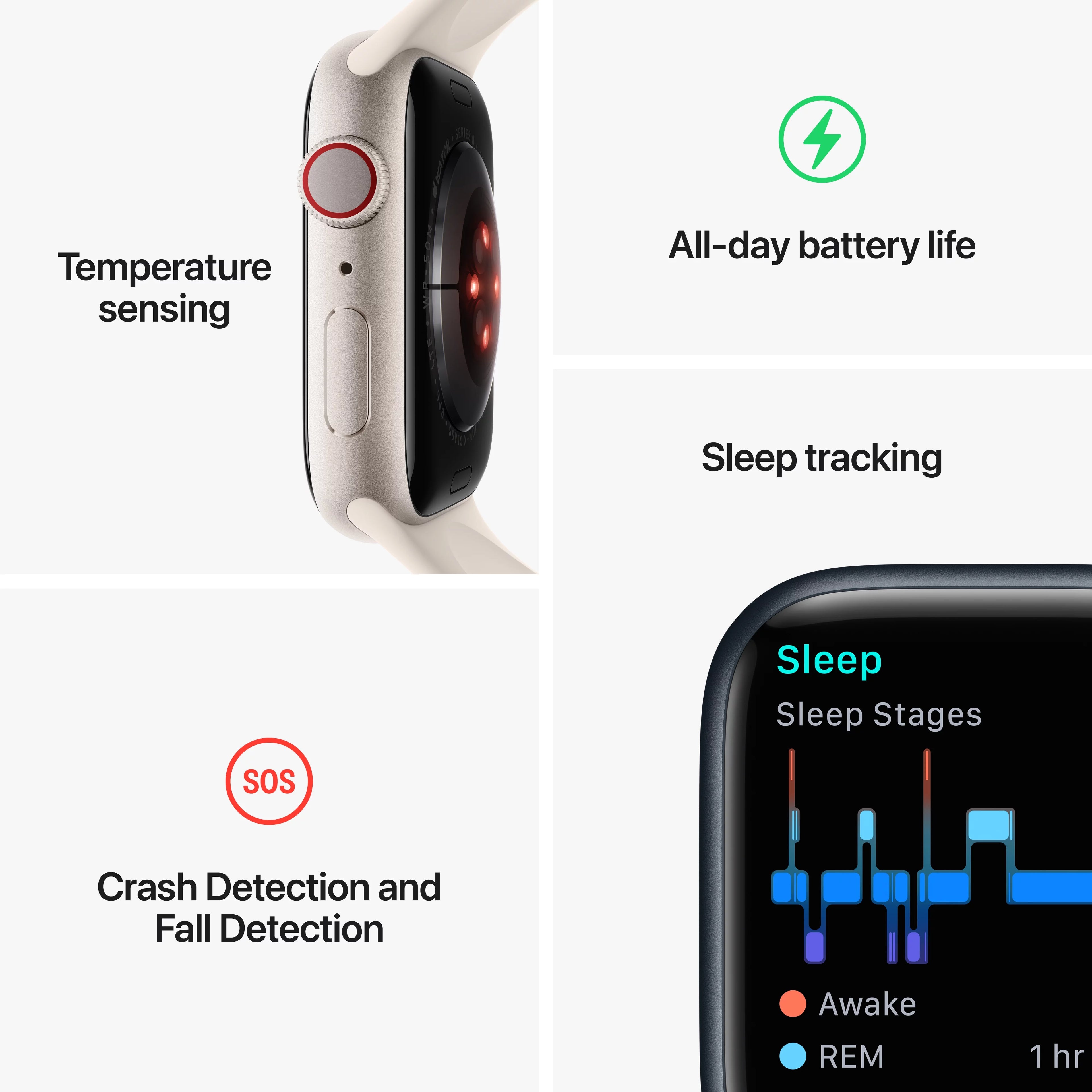 Silver Aluminum 41mm Apple Watch with White Sport Band P592