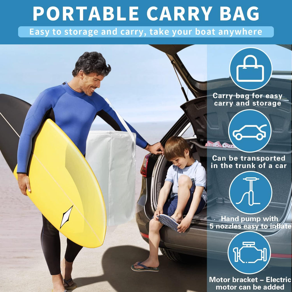 10 ft 4 Persons Inflatable Boat with Paddles Air Pump Carry Bag N905