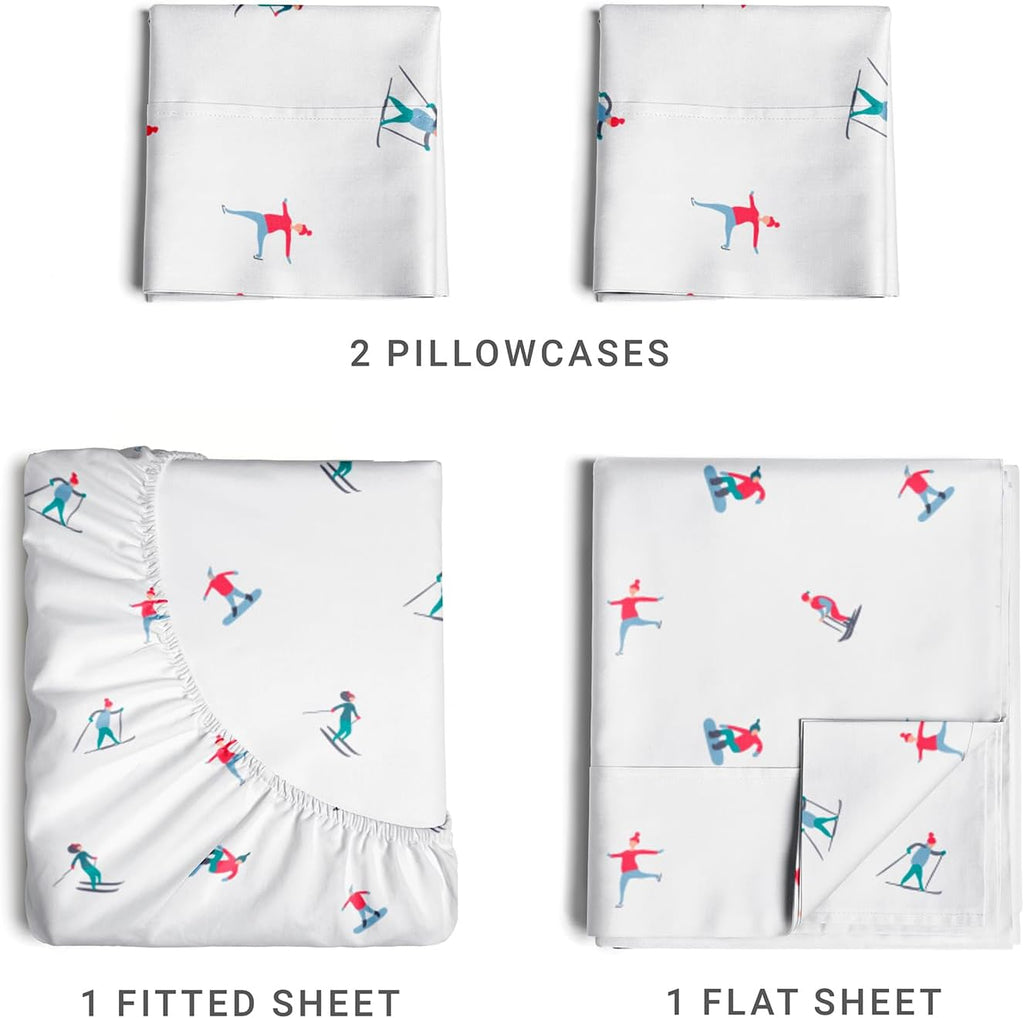 Queen Christmas Sheets 4 Piece Deep Pocket Sheet Set O937734